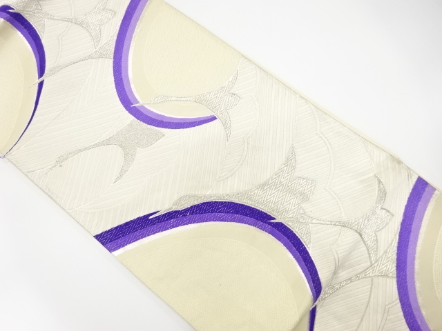 JAPANESE KIMONO / ANTIQUE FUKURO OBI / SILK / WOVEN STREAM & CRANE